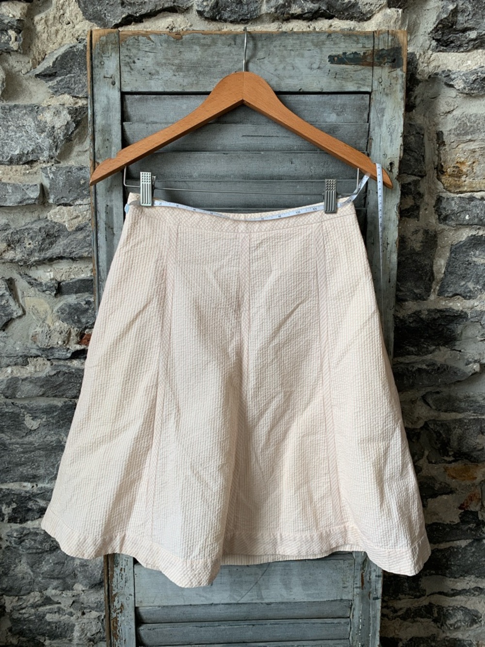 Banana Republic Cream A-Line Seersucker Skirt